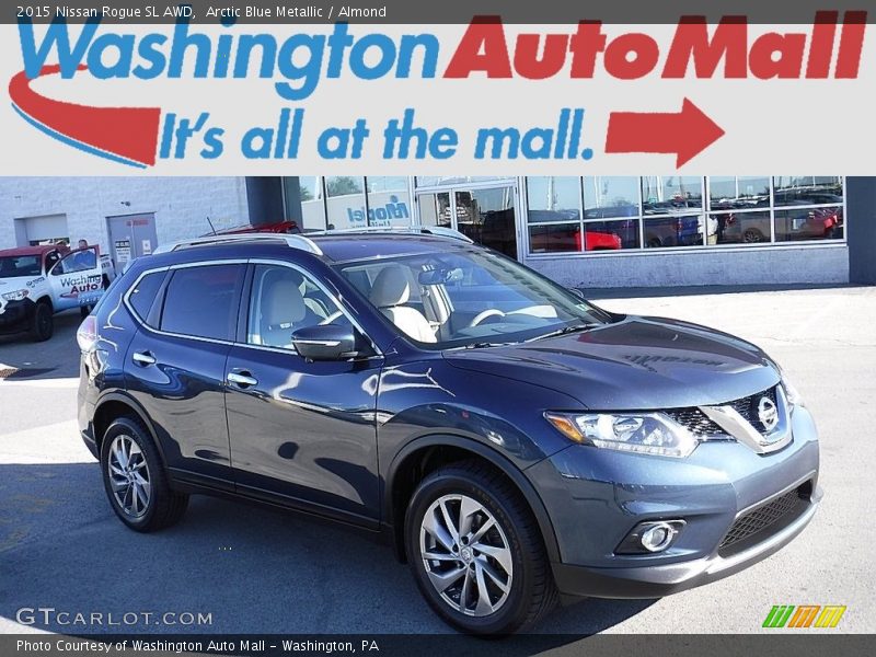 Arctic Blue Metallic / Almond 2015 Nissan Rogue SL AWD
