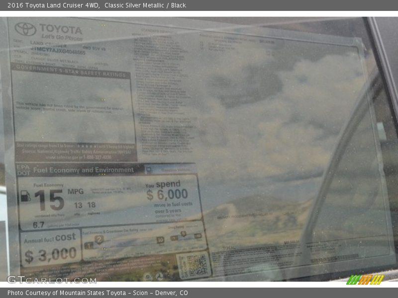 Classic Silver Metallic / Black 2016 Toyota Land Cruiser 4WD