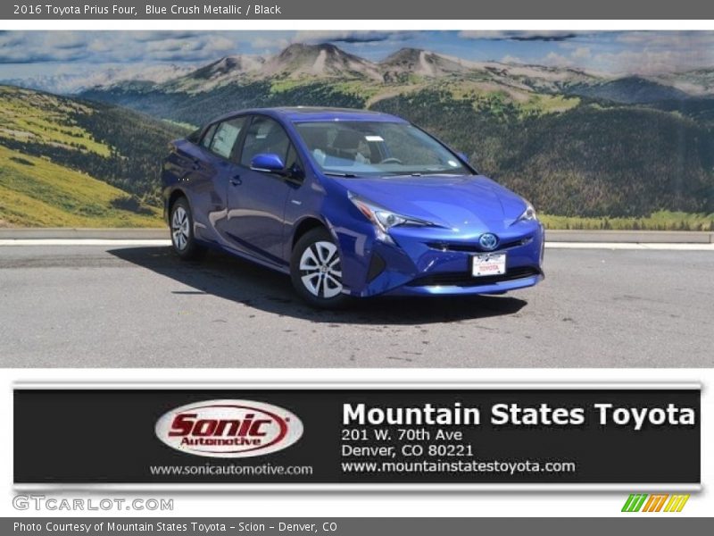 Blue Crush Metallic / Black 2016 Toyota Prius Four