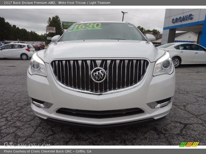 White Frost Tricoat / Light Titanium 2017 Buick Enclave Premium AWD