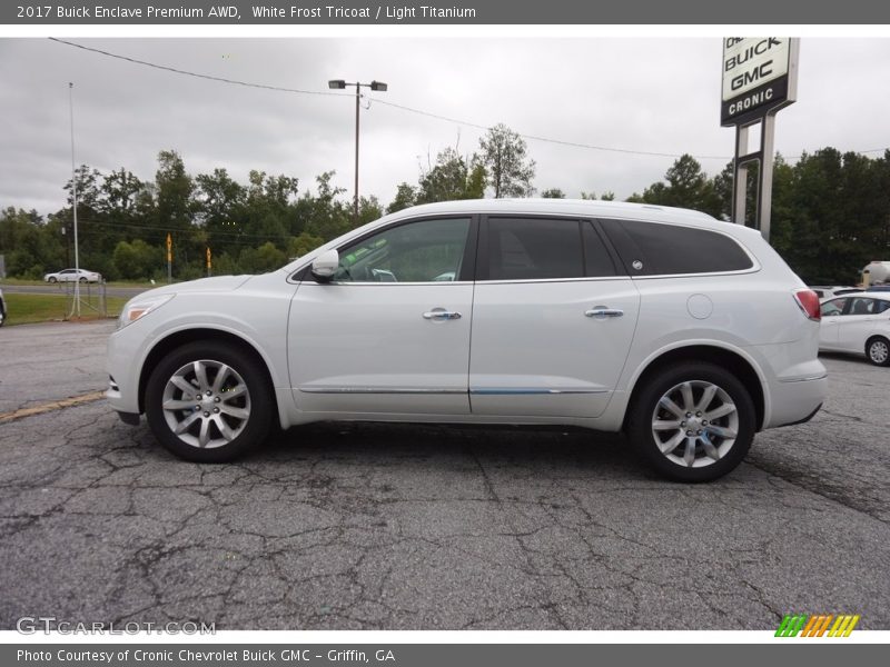 White Frost Tricoat / Light Titanium 2017 Buick Enclave Premium AWD