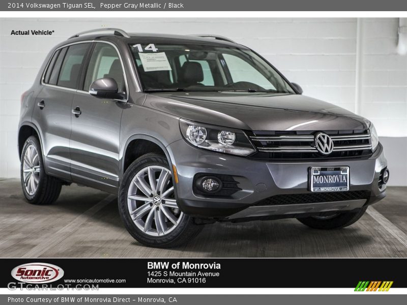 Pepper Gray Metallic / Black 2014 Volkswagen Tiguan SEL