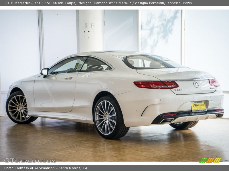 designo Diamond White Metallic / designo Porcelain/Espresso Brown 2016 Mercedes-Benz S 550 4Matic Coupe
