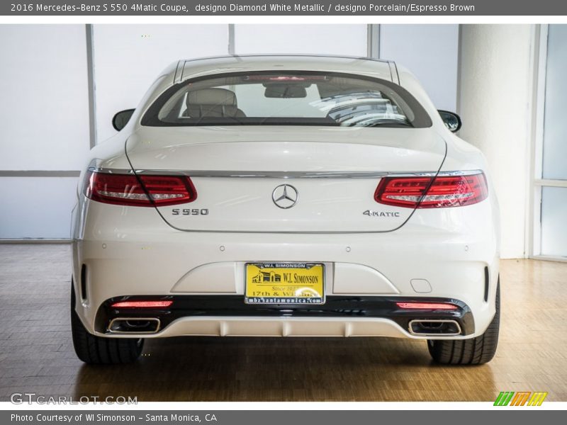 designo Diamond White Metallic / designo Porcelain/Espresso Brown 2016 Mercedes-Benz S 550 4Matic Coupe