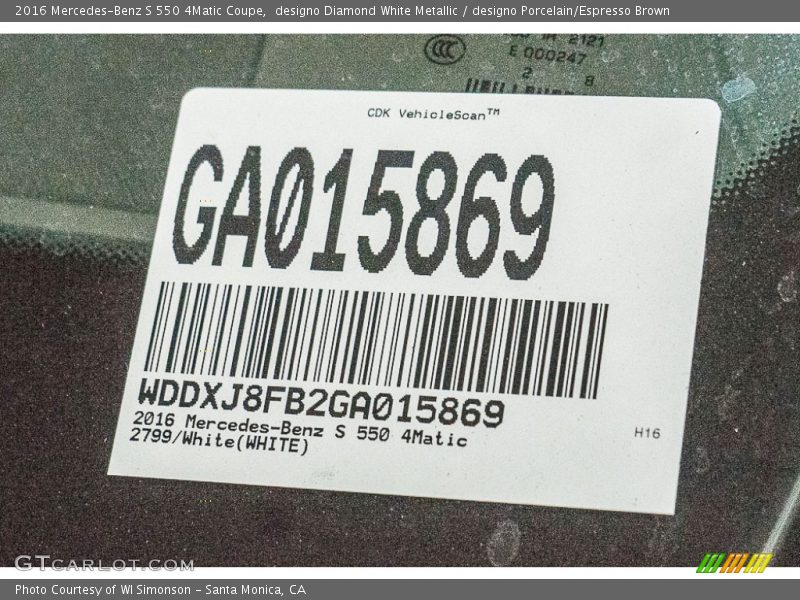 designo Diamond White Metallic / designo Porcelain/Espresso Brown 2016 Mercedes-Benz S 550 4Matic Coupe
