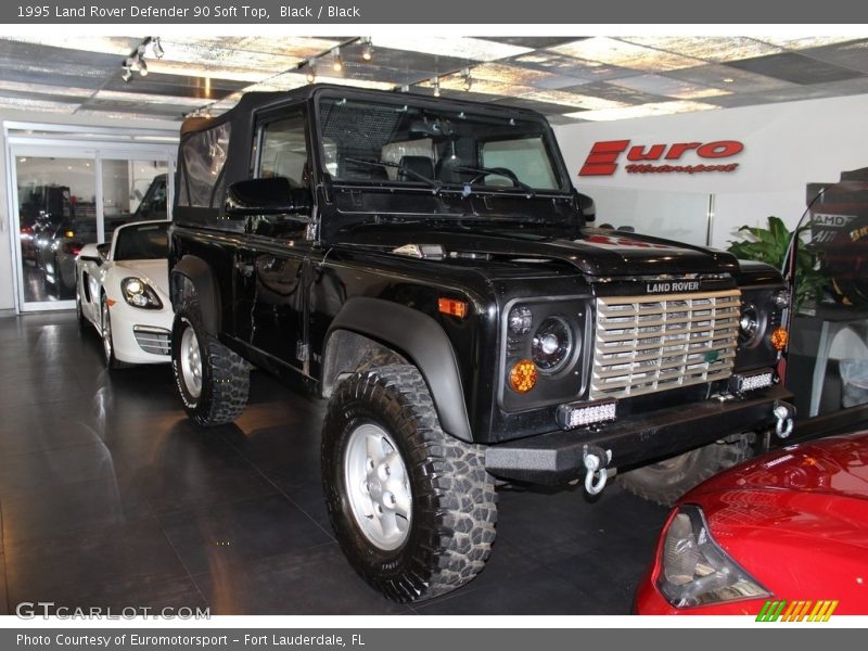 Black / Black 1995 Land Rover Defender 90 Soft Top