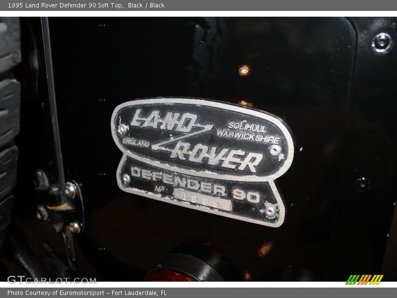 Black / Black 1995 Land Rover Defender 90 Soft Top