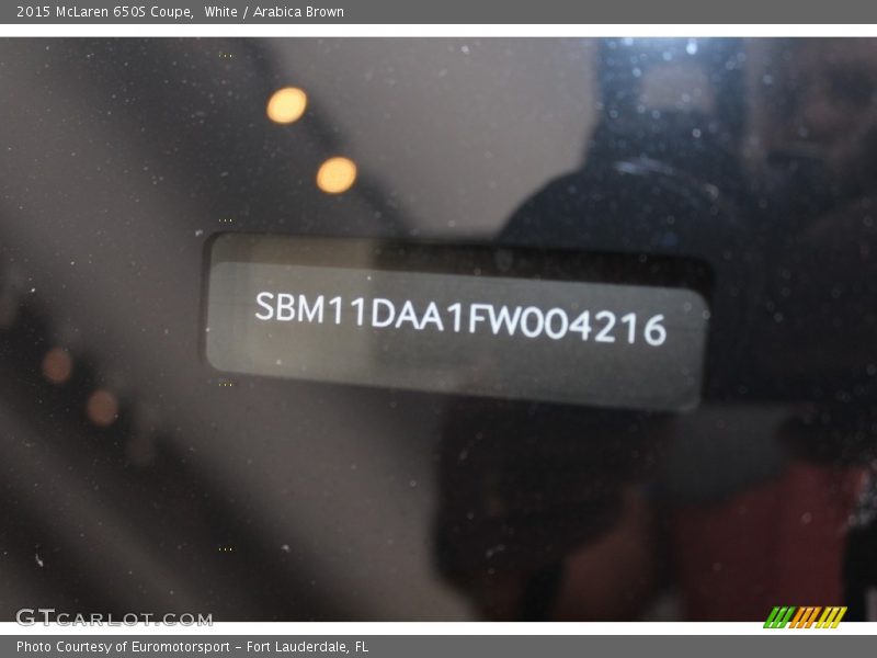 White / Arabica Brown 2015 McLaren 650S Coupe