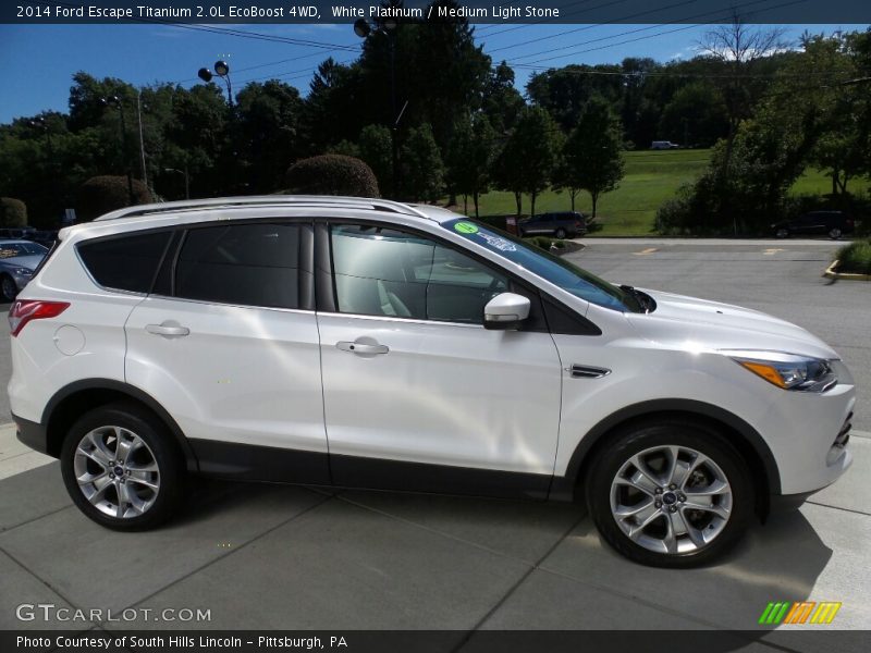 White Platinum / Medium Light Stone 2014 Ford Escape Titanium 2.0L EcoBoost 4WD