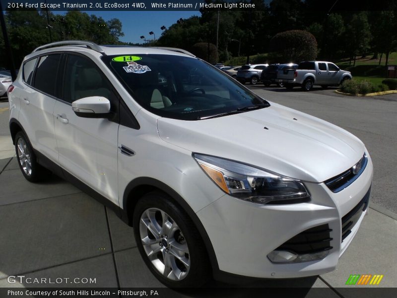 White Platinum / Medium Light Stone 2014 Ford Escape Titanium 2.0L EcoBoost 4WD