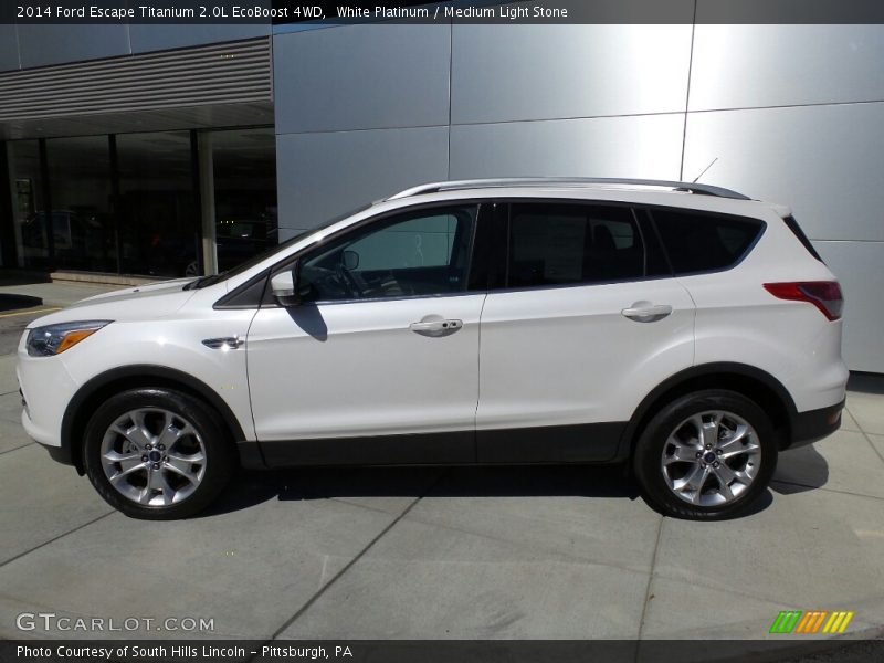 White Platinum / Medium Light Stone 2014 Ford Escape Titanium 2.0L EcoBoost 4WD