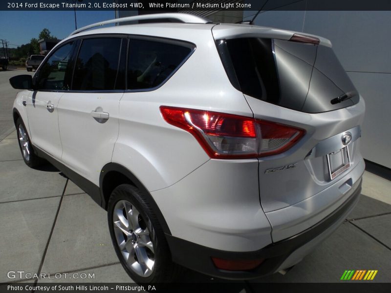 White Platinum / Medium Light Stone 2014 Ford Escape Titanium 2.0L EcoBoost 4WD