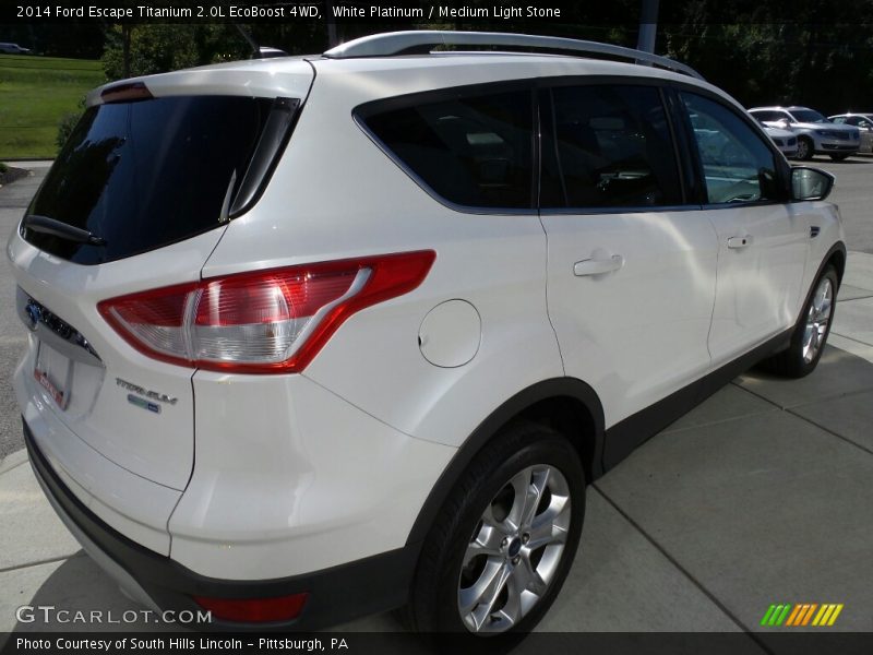 White Platinum / Medium Light Stone 2014 Ford Escape Titanium 2.0L EcoBoost 4WD