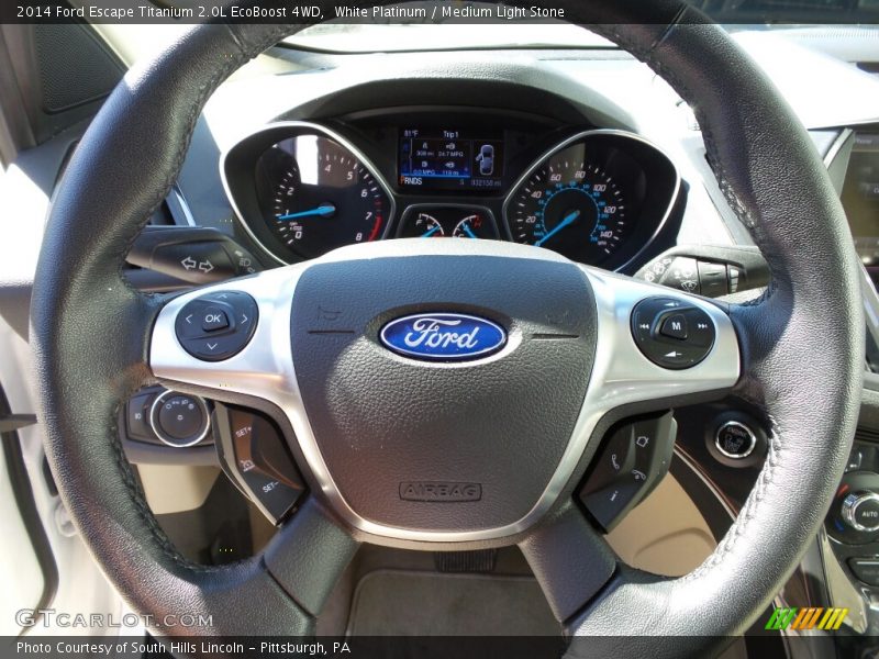 White Platinum / Medium Light Stone 2014 Ford Escape Titanium 2.0L EcoBoost 4WD