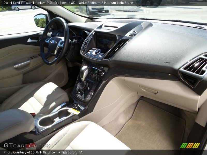 White Platinum / Medium Light Stone 2014 Ford Escape Titanium 2.0L EcoBoost 4WD
