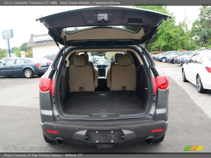 Steel Green Metallic / Cashmere/Ebony 2011 Chevrolet Traverse LTZ AWD