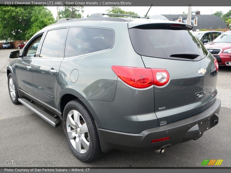 Steel Green Metallic / Cashmere/Ebony 2011 Chevrolet Traverse LTZ AWD
