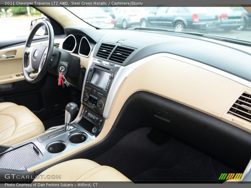 Steel Green Metallic / Cashmere/Ebony 2011 Chevrolet Traverse LTZ AWD