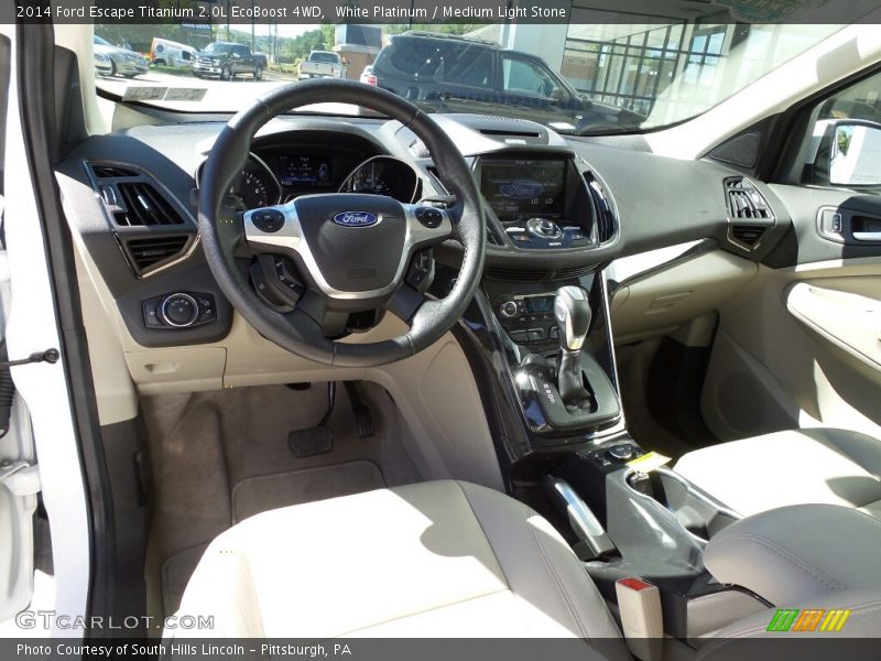White Platinum / Medium Light Stone 2014 Ford Escape Titanium 2.0L EcoBoost 4WD