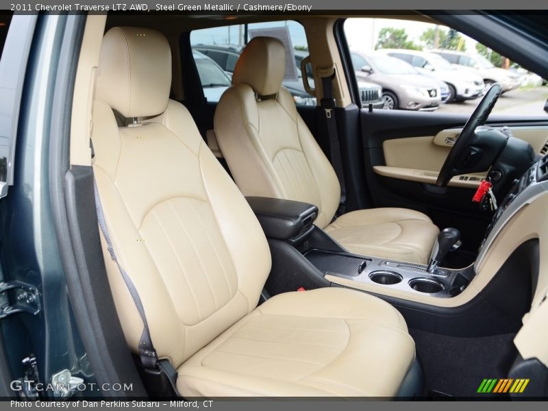 Steel Green Metallic / Cashmere/Ebony 2011 Chevrolet Traverse LTZ AWD