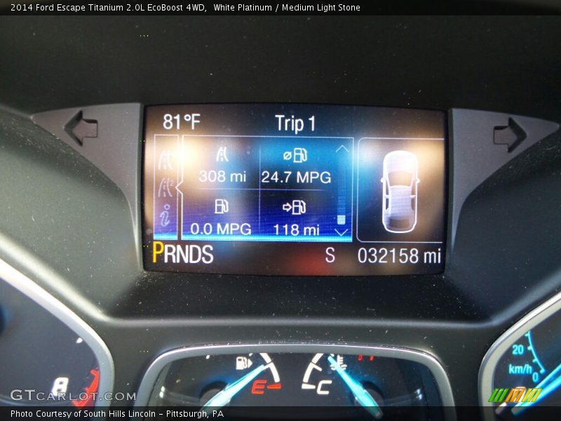 White Platinum / Medium Light Stone 2014 Ford Escape Titanium 2.0L EcoBoost 4WD