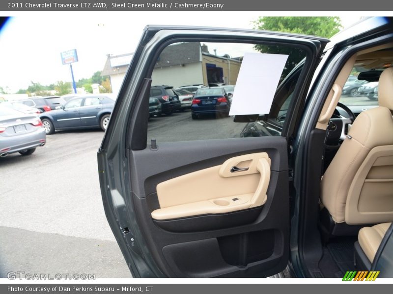 Steel Green Metallic / Cashmere/Ebony 2011 Chevrolet Traverse LTZ AWD
