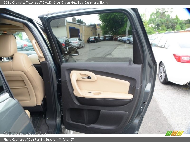 Steel Green Metallic / Cashmere/Ebony 2011 Chevrolet Traverse LTZ AWD