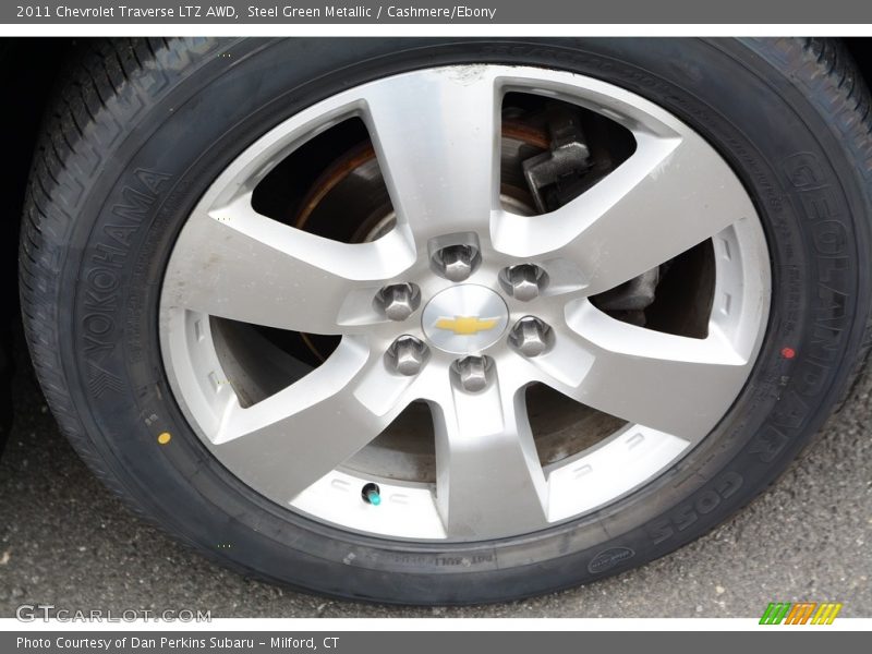 Steel Green Metallic / Cashmere/Ebony 2011 Chevrolet Traverse LTZ AWD