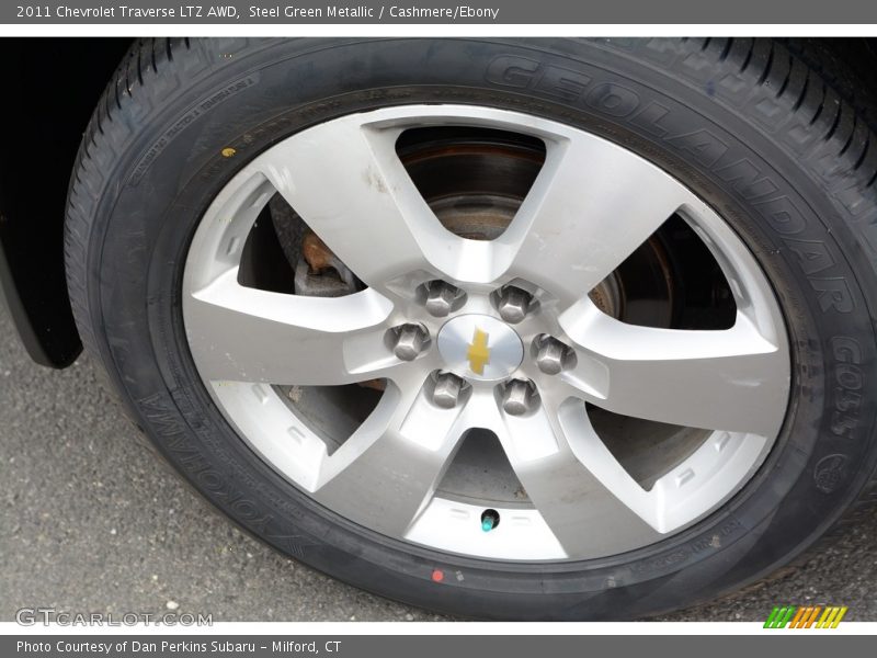 Steel Green Metallic / Cashmere/Ebony 2011 Chevrolet Traverse LTZ AWD