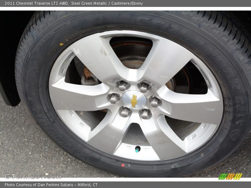 Steel Green Metallic / Cashmere/Ebony 2011 Chevrolet Traverse LTZ AWD