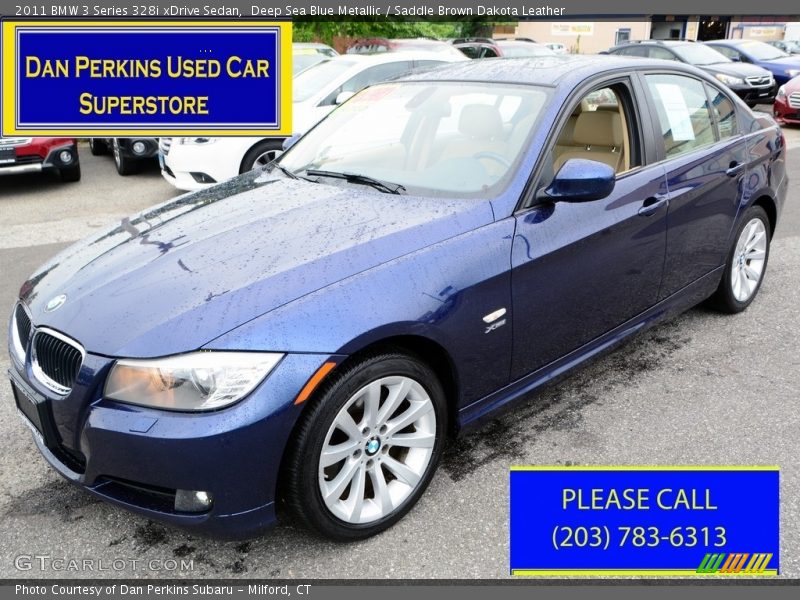 Deep Sea Blue Metallic / Saddle Brown Dakota Leather 2011 BMW 3 Series 328i xDrive Sedan