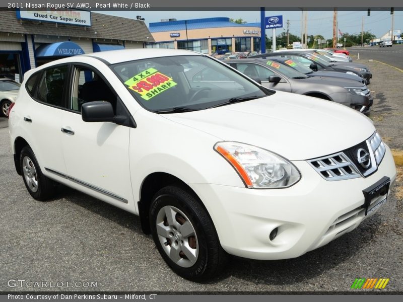 Pearl White / Black 2011 Nissan Rogue SV AWD