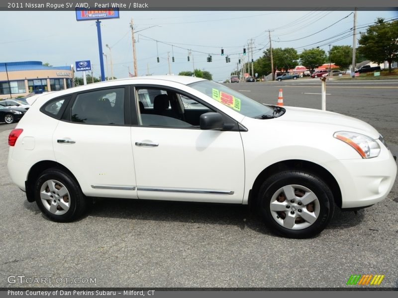 Pearl White / Black 2011 Nissan Rogue SV AWD