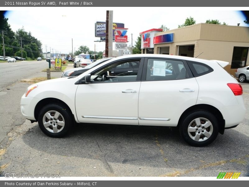Pearl White / Black 2011 Nissan Rogue SV AWD