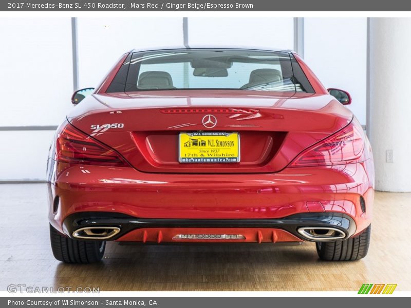 Mars Red / Ginger Beige/Espresso Brown 2017 Mercedes-Benz SL 450 Roadster