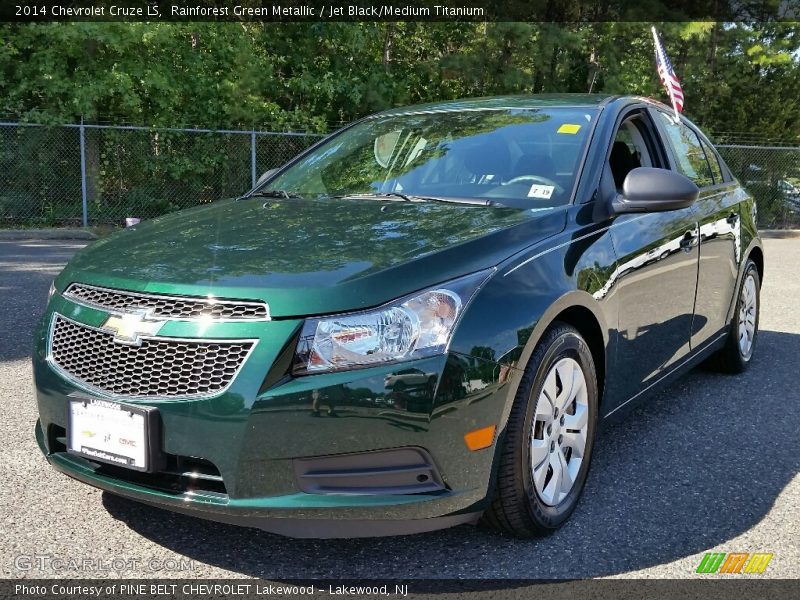 Rainforest Green Metallic / Jet Black/Medium Titanium 2014 Chevrolet Cruze LS