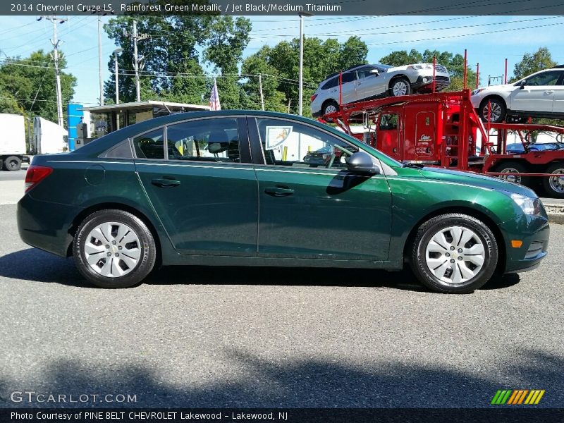 Rainforest Green Metallic / Jet Black/Medium Titanium 2014 Chevrolet Cruze LS