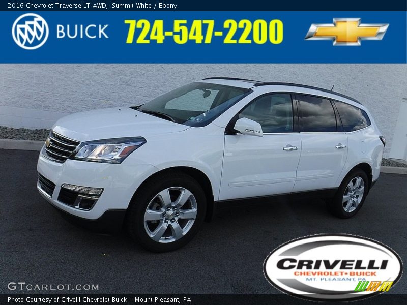 Summit White / Ebony 2016 Chevrolet Traverse LT AWD