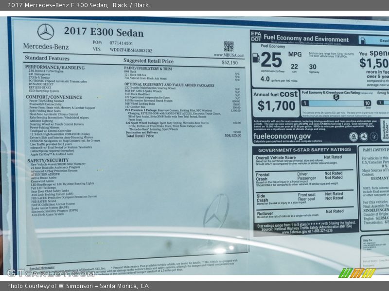 Black / Black 2017 Mercedes-Benz E 300 Sedan