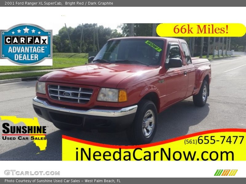 Bright Red / Dark Graphite 2001 Ford Ranger XL SuperCab