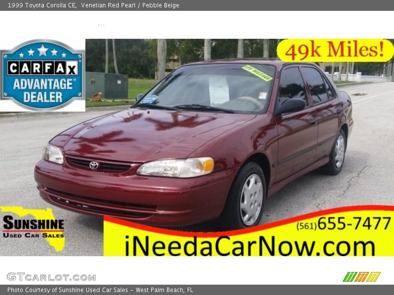 Venetian Red Pearl / Pebble Beige 1999 Toyota Corolla CE