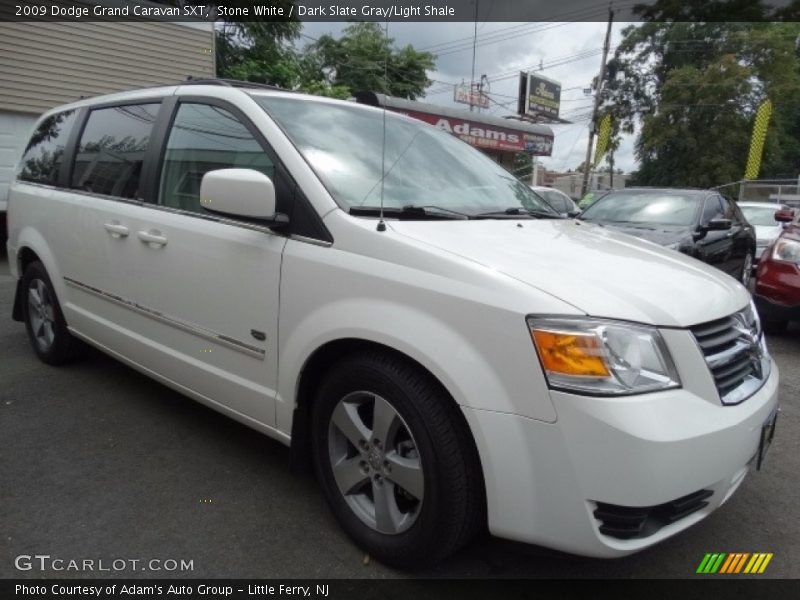 Stone White / Dark Slate Gray/Light Shale 2009 Dodge Grand Caravan SXT