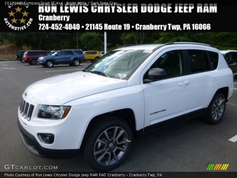 Bright White / Dark Slate Gray 2017 Jeep Compass Sport SE 4x4