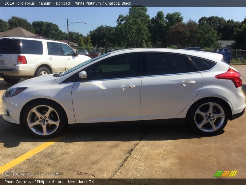 White Platinum / Charcoal Black 2014 Ford Focus Titanium Hatchback