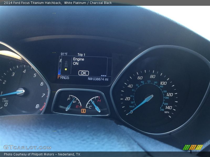 White Platinum / Charcoal Black 2014 Ford Focus Titanium Hatchback