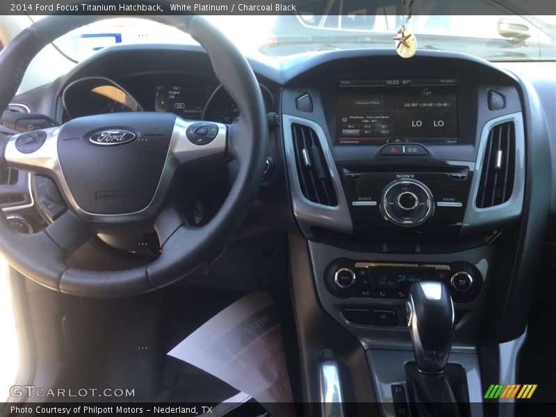 White Platinum / Charcoal Black 2014 Ford Focus Titanium Hatchback