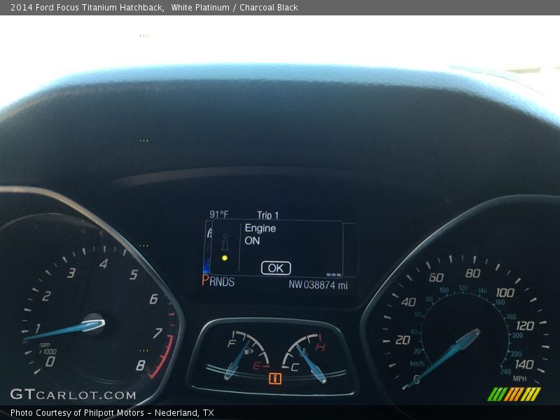 White Platinum / Charcoal Black 2014 Ford Focus Titanium Hatchback