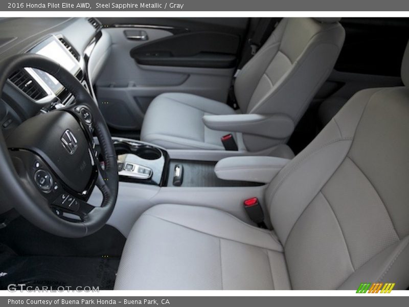 Steel Sapphire Metallic / Gray 2016 Honda Pilot Elite AWD