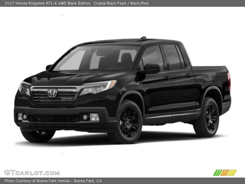 Crystal Black Pearl / Black/Red 2017 Honda Ridgeline RTL-E AWD Black Edition