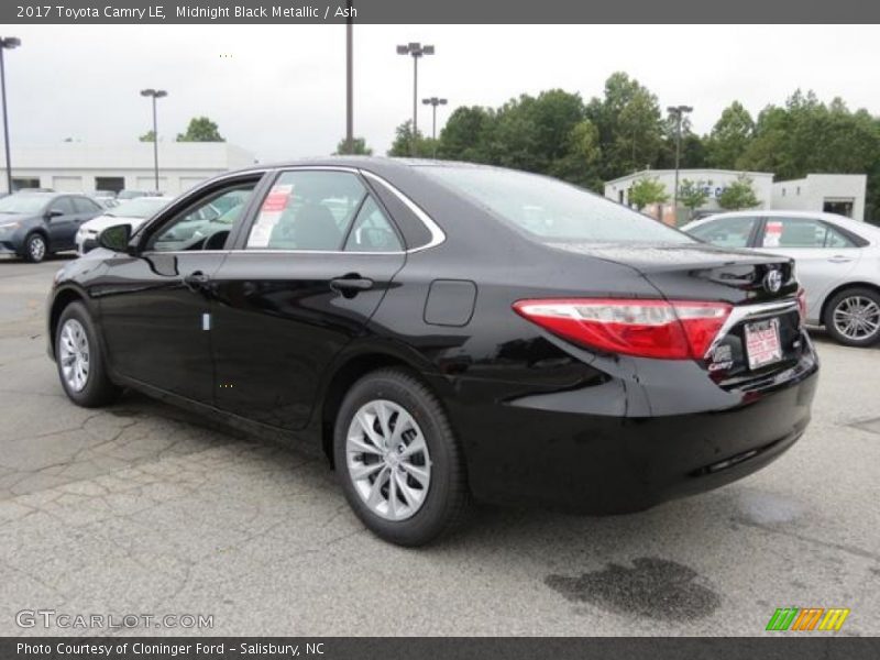 Midnight Black Metallic / Ash 2017 Toyota Camry LE